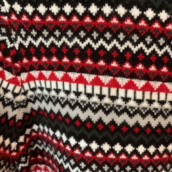 Fair isle cardigan sweater size medium petite red black - Picture 2 of 8